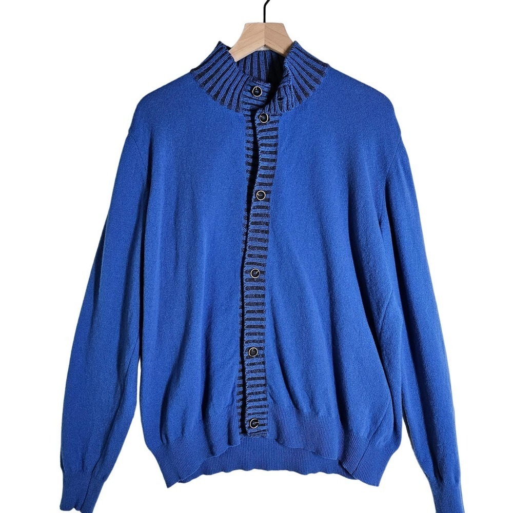Malagrida Wool Blend Cardigan Sweater Men's XL‎ Blue